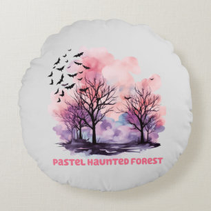 Pastel Spuk Forest Rundes Kissen