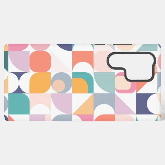 Pastel square designs as Bauhaus style Samsung Galaxy Hülle (Rückseite (Horizontal))