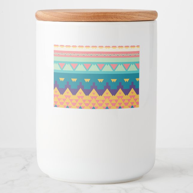 Pastel-Stammesdesign Lebensmitteletikett (Vorderseite)