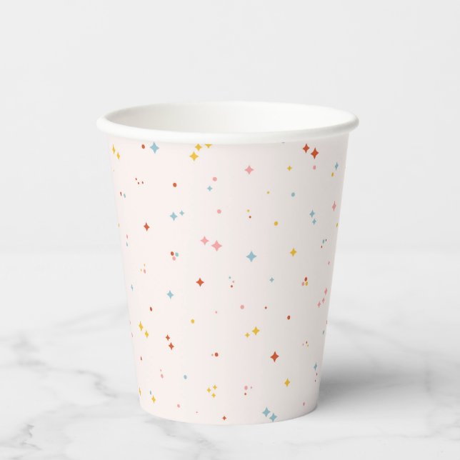Pastel Star Pattern Pappbecher (Vorderseite)