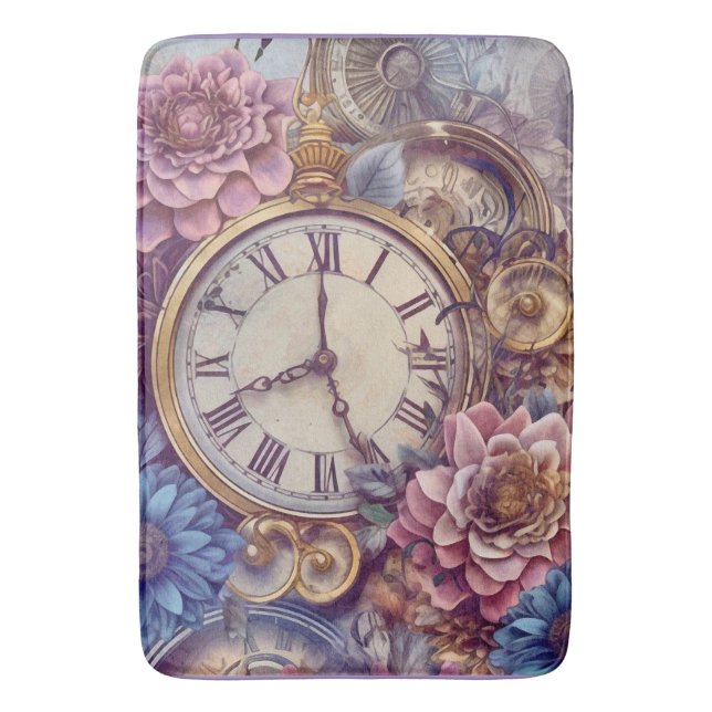 Pastel Steampunk Bath Mat Badematte (Vorderseite Vertikal)