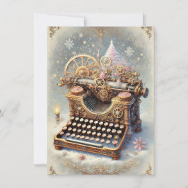 Pastel Steampunk Weihnachtskarte Antike Schreibmas Karte