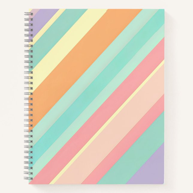 Pastel Stripe Notebook Notizbuch (Vorderseite)