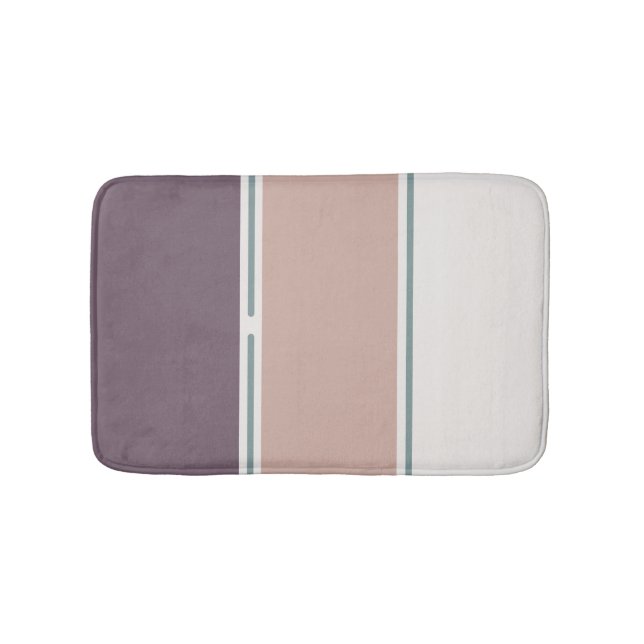 Pastel Stripes-2 – Calm Bathroom Stripe Accent Badematte (Vorderseite)