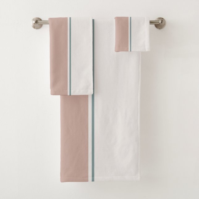 Pastel Stripes-2 – Minimal Spa Towel Style Badhandtuch Set (Insitu)