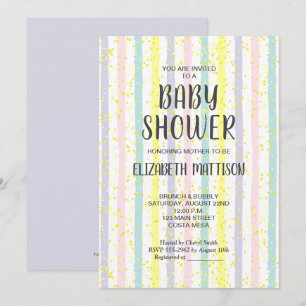 Pastel Stripes Baby shower neutre Invitation
