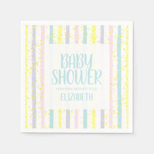 Pastel Stripes Boy Babydusche Serviette
