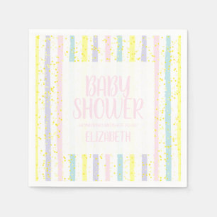 Pastel Stripes Girl Babydusche Serviette