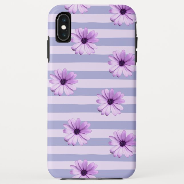 Pastel stripes pattern with Daisies Case-Mate iPhone Hülle (Rückseite)