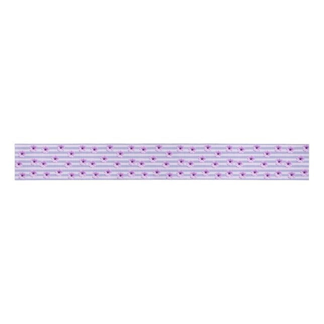 Pastel stripes pattern with Daisies Ripsband (Vorderseite)