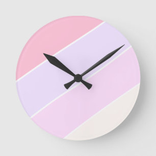 Pastel Stripes Runde Wanduhr