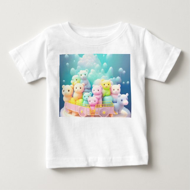 Pastel Stuffed Animal Baby Fine Jersey T - Shirt (Vorderseite)