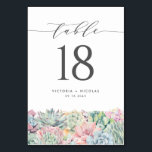 Pastel succulents Garland Wedding Tischnummer<br><div class="desc">Fügen Sie Ihrem Event einen Boho-Akzent mit diesen anpassbaren Tischnummer-Karten hinzu. Es verfügt über eine Aquarellgarage mit pastellrosa,  grünen und blauen Sukkulenten. Diese Tischnummer ist perfekt für Hochzeiten,  Abschlüsse,  Geburtstage,  Babyduschen und vieles mehr.</div>