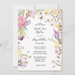 Pastel Summer Floral Wedding Einladung