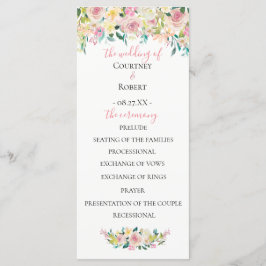 Pastel Summer Floral Wedding Program Programm