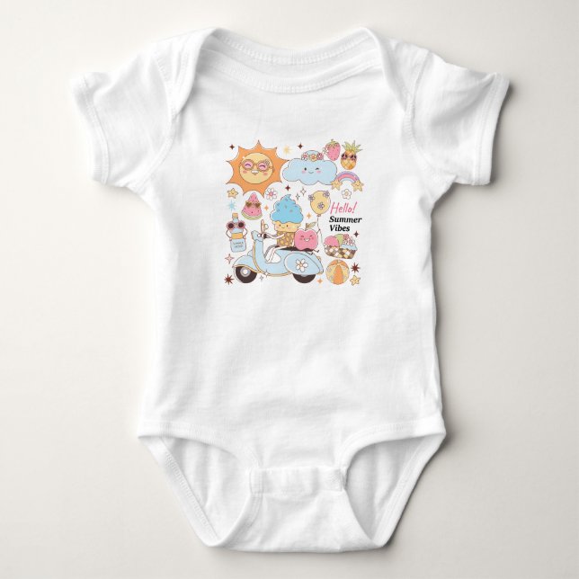 Pastel Summer Vibes Baby Strampler (Vorderseite)