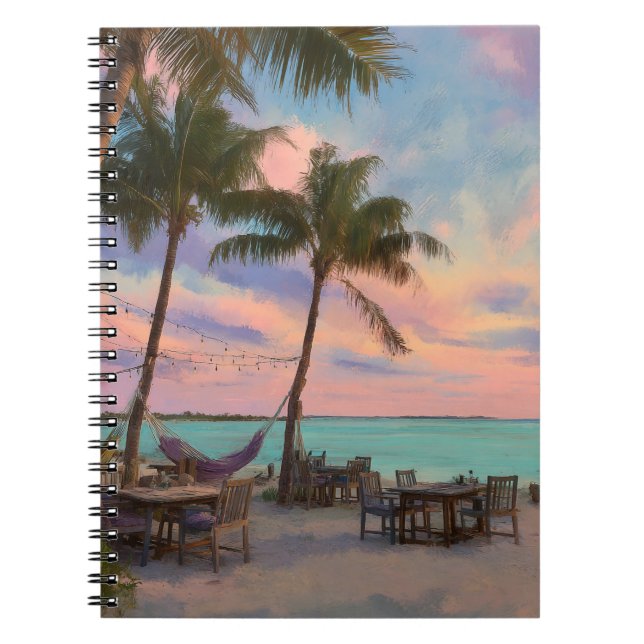 Pastel Sunset Beach Hammock Paradise Notizblock (Vorderseite)