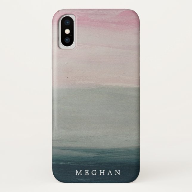 Pastel Sunset | coque iphone de monogramme (Dos)