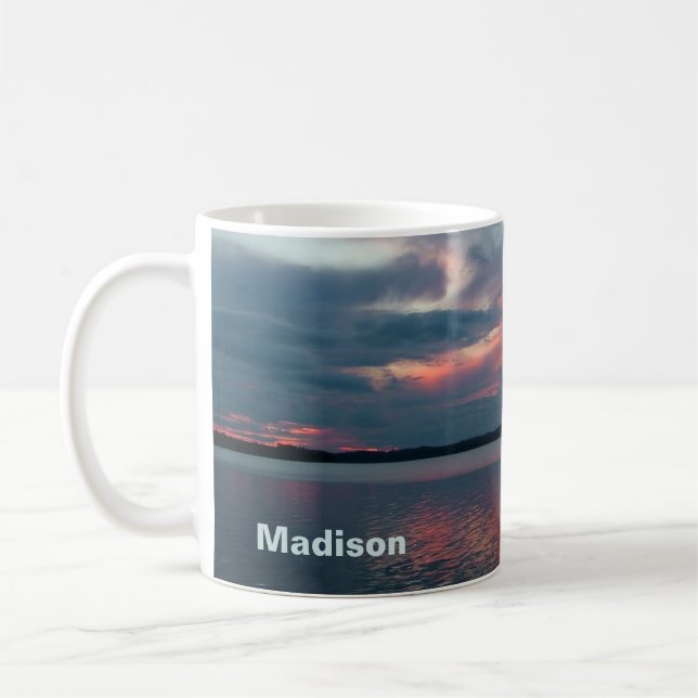 Pastel Sunset individuelle Name Tasse (Links)