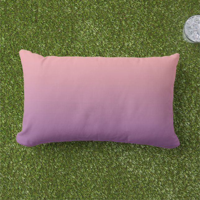 Pastel Sunset Pink Lila Ombre Gradient Außenbereic Kissen Für Draußen (Gras)