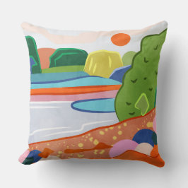 Pastel Sunset über dem Tal Kissen