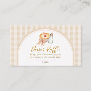 Pastel Süsse Pie Gingham Baby Dusche Windel Raffel Begleitkarte