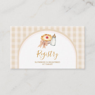 Pastel Süsse Pie Gingham Fall Baby Showregister Begleitkarte
