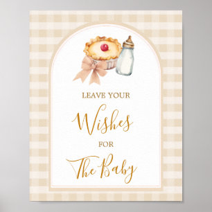 Pastel Süsse Pie Gingham Fall Verlasst Ihre Wünsch Poster