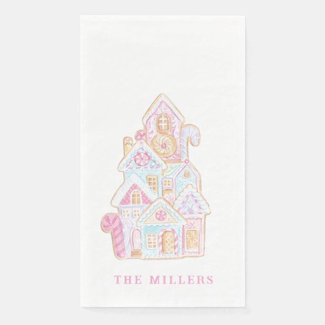 Pastel Sweet Holiday Treats Gingerbread Cookie Serviette (Vorderseite)