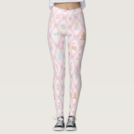 Pastel Sweet Holiday Treats with Bows Leggings
