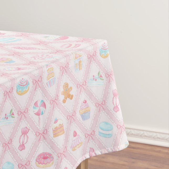 Pastel Sweet Holiday Treats with Bows Tischdecke (Beispiel)