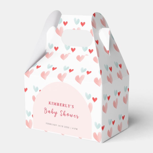 Pastel Sweetheart Arch Valentines Babydusche Geschenkschachtel (Vorderseite)