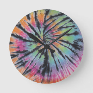 Pastel Swirl Spiral Gefärbte Krawatte Runde Wanduhr