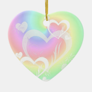 Pastel Swirled Hearts Ornament