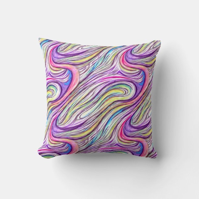 Pastel Swirlscape Throw Kissen (Vorderseite)