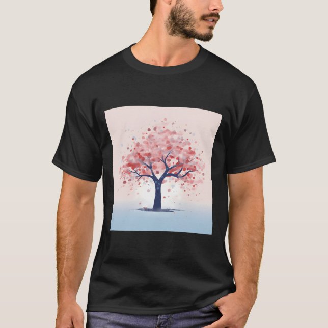 Pastel Symphony Captivating Cherry Blossom Paintin T-Shirt (Vorderseite)
