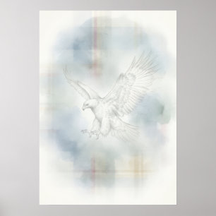 Pastel-Tartan-Adler-Schottisches-Wildlife-Poster Poster