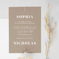 Pastel Taupe Minimalistisch Wedding - Foto & QR Co