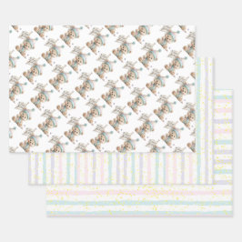 Pastel Teddy Bear Birthday  Geschenkpapier Set