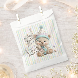 Pastel Teddy Bear Birthday Geschenktütchen