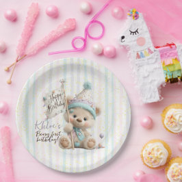 Pastel Teddy Bear Birthday  Pappteller