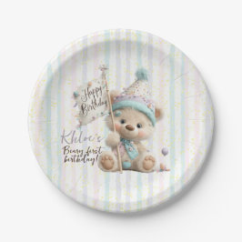 Pastel Teddy Bear Birthday  Pappteller