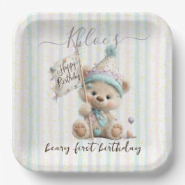 Pastel Teddy Bear Birthday  Pappteller