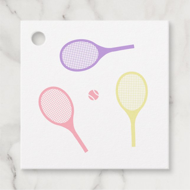 Pastel Tennis Rackets Geschenkanhänger (Vorderseite)