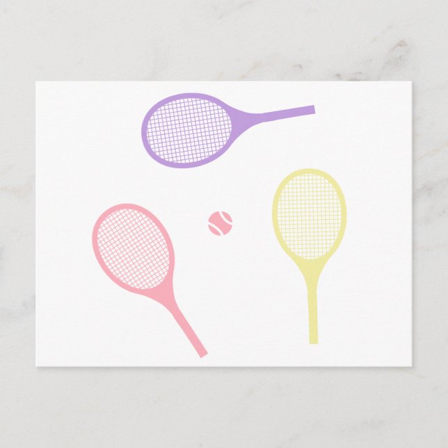Pastel Tennis Rackets Postkarte (Vorderseite)