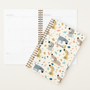 Pastel Terrazzo Funny Mignonne Chien Motif