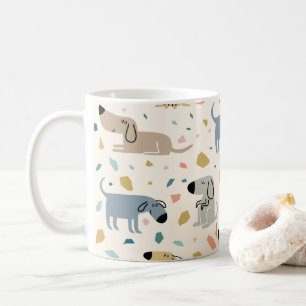 Pastel Terrazzo Funny Niedlich Dog Muster Kaffeetasse