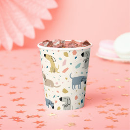 Pastel Terrazzo Funny Niedlich Dog Muster Pappbecher