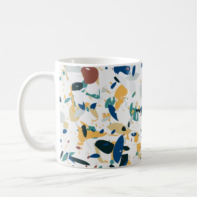 Pastel Terrazzo: Modernes Abstraktes Muster. Kaffeetasse (Links)