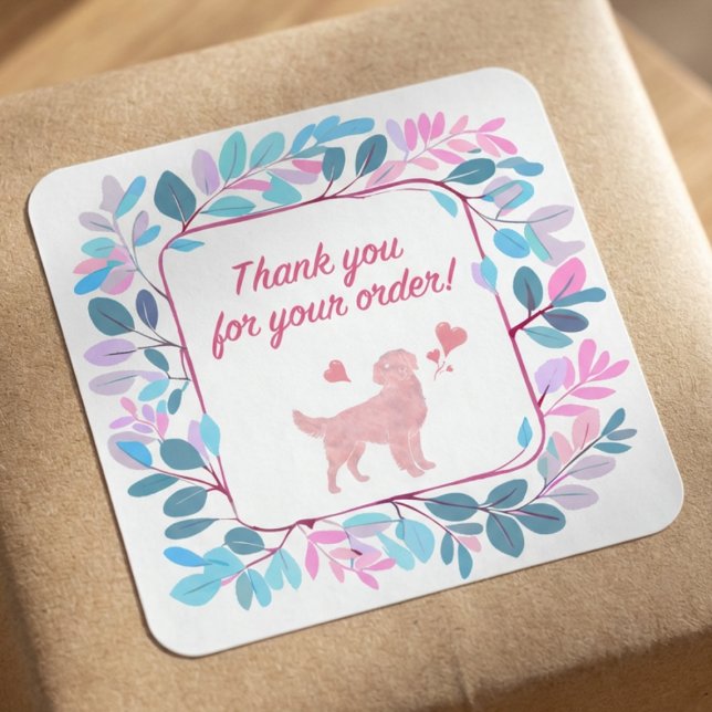 Pastel Thank You Sticker for Small Business Orders (Von Creator hochgeladen)